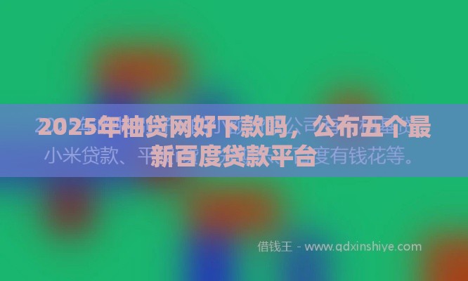 2025年柚贷网好下款吗，公布五个最新百度贷款平台