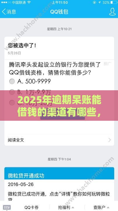 2025年逾期呆账能借钱的渠道有哪些，推荐五个最新和好分期一样容易过的平台