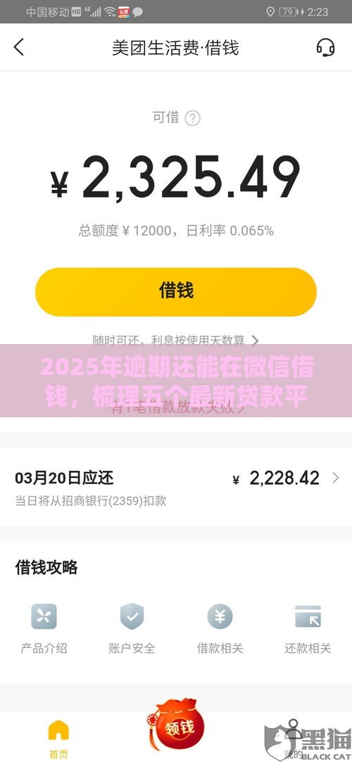 2025年逾期还能在微信借钱，梳理五个最新贷款平台额度高利息低