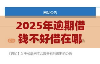 2025年逾期借钱不好借在哪借，看看这5个最新网贷平台容易通过并安全借到款
