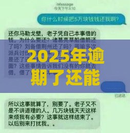 2025年逾期了还能借到钱的口子有吗，试试这5个最新不看征信贷款平台