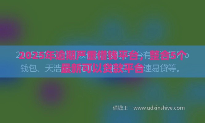 2025年逾期严重借钱平台，整合5个最新可以贷款平台