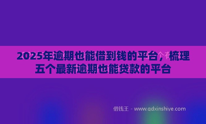 2025年逾期也能借到钱的平台，梳理五个最新逾期也能贷款的平台