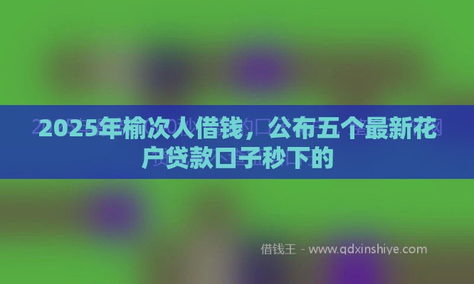 2025年榆次人借钱，公布五个最新花户贷款口子秒下的