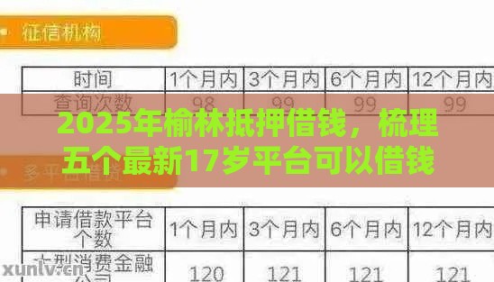 2025年榆林抵押借钱，梳理五个最新17岁平台可以借钱