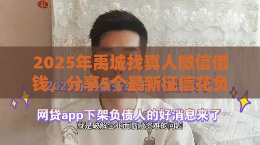 2025年禹城找真人微信借钱，分享5个最新征信花负债高有逾期还能下款的口子