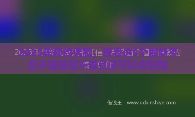 2025年预约借款，看看这5个最新平台不看征信不看负债可以贷到钱