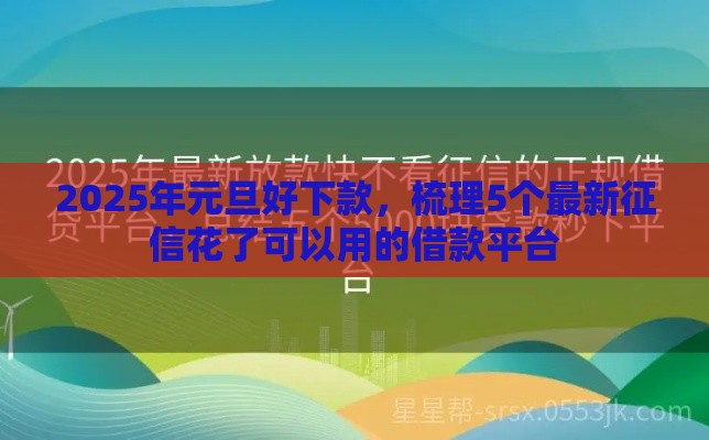 2025年元旦好下款，梳理5个最新征信花了可以用的借款平台
