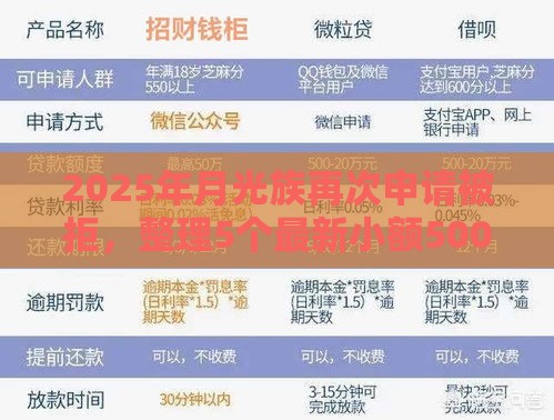2025年月光族再次申请被拒，整理5个最新小额5000贷款平台