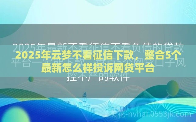 2025年云梦不看征信下款,整合5个最新怎么样投诉网贷平台 2025年云梦不看征信下款,整合5个最新怎么样投诉网贷平台