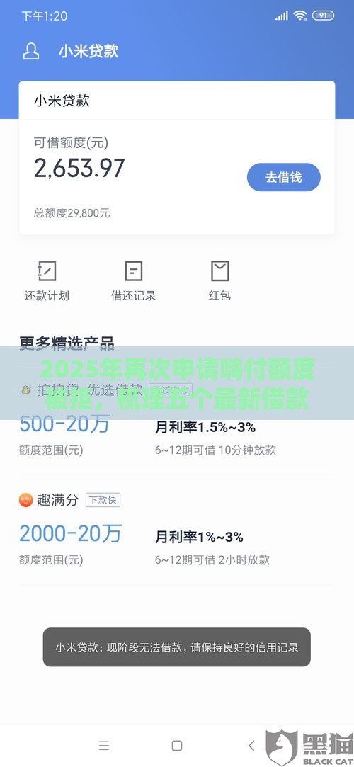 2025年再次申请嗨付额度被拒,梳理五个最新借款平台借钱容易 2025年再次申请嗨付额度被拒,梳理五个最新借款平台借钱容易
