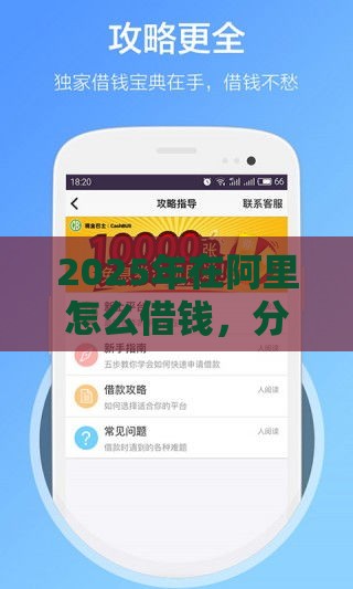 2025年在阿里怎么借钱，分享五个最新18岁能贷款的正规平台