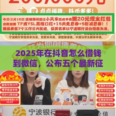 2025年在抖音怎么借钱到微信，公布五个最新征信花找第三方担保贷款平台