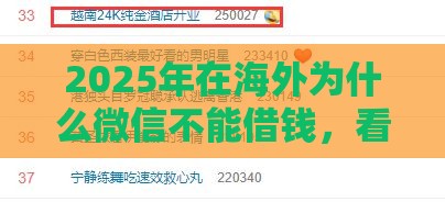 2025年在海外为什么微信不能借钱，看看这五个最新网上贷款平台好