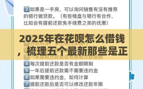 2025年在花呗怎么借钱，梳理五个最新那些是正规的网贷平台