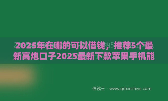 2025年在哪的可以借钱，推荐5个最新高炮口子2025最新下款苹果手机能下载的