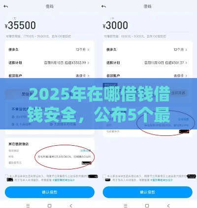 2025年在哪借钱借钱安全，公布5个最新贷款平台安全可靠