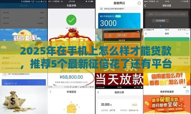 2025年在手机上怎么样才能贷款，推荐5个最新征信花了还有平台可以借款