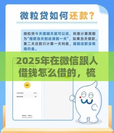 2025年在微信跟人借钱怎么借的，梳理5个最新小额贷款平台推荐