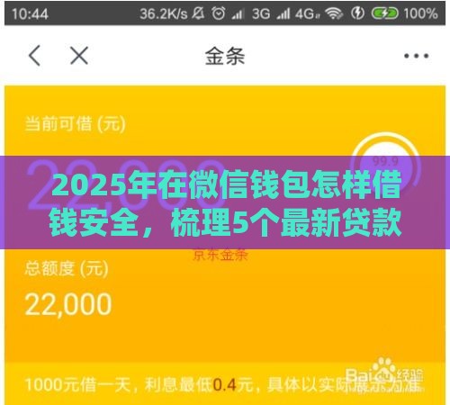 2025年在微信钱包怎样借钱安全，梳理5个最新贷款平台推广赚佣金