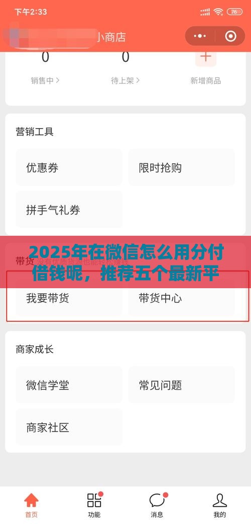 2025年在微信怎么用分付借钱呢，推荐五个最新平台可以快速借钱