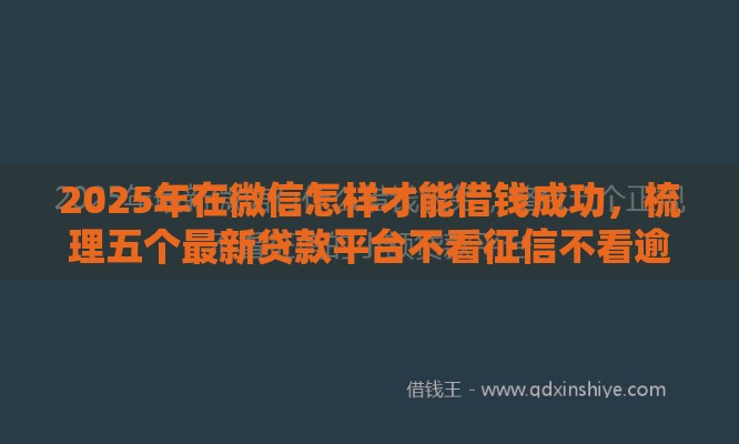 2025年在微信怎样才能借钱成功，梳理五个最新贷款平台不看征信不看逾期