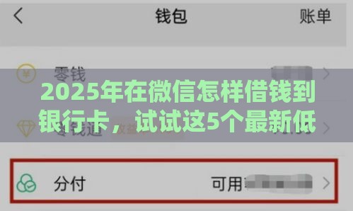 2025年在微信怎样借钱到银行卡，试试这5个最新低利率贷款平台