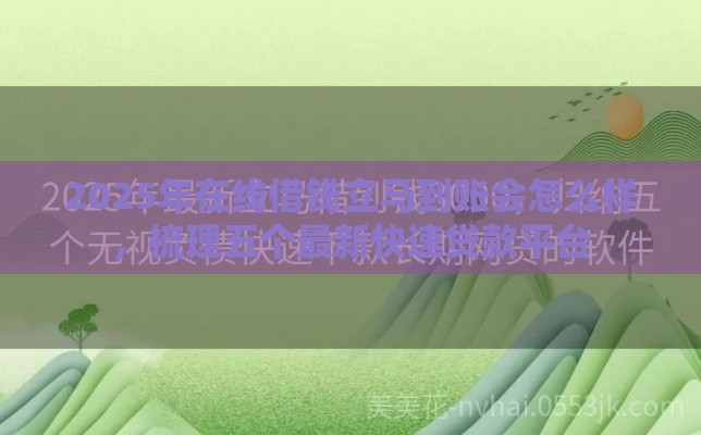 2025年在线借钱立马到账会怎么样，梳理五个最新快速贷款平台