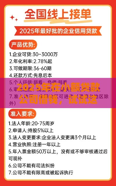 2025年在小额贷款公司借钱，试试这5个最新网贷款平台