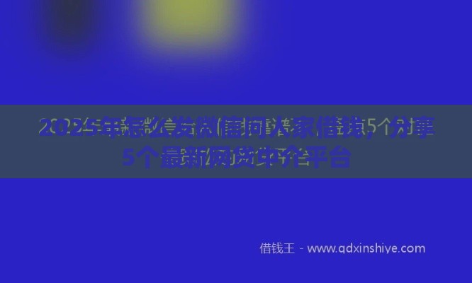 2025年怎么发微信问人家借钱，分享5个最新网贷中介平台