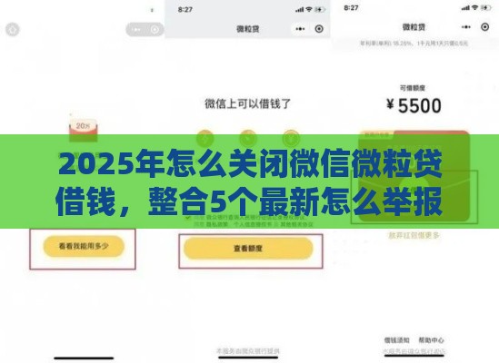 2025年怎么关闭微信微粒贷借钱，整合5个最新怎么举报网贷平台