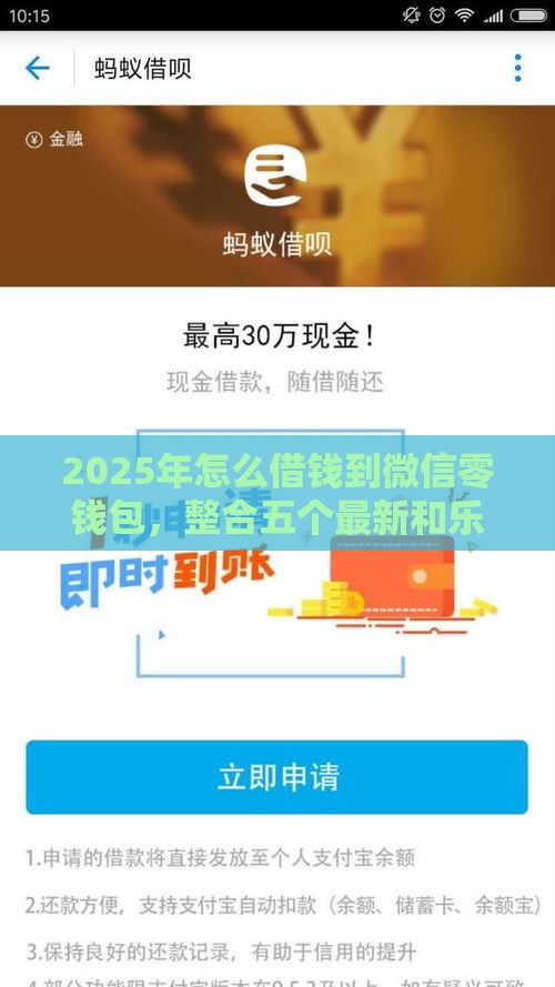 2025年怎么借钱到微信零钱包，整合五个最新和乐享花一样的平台