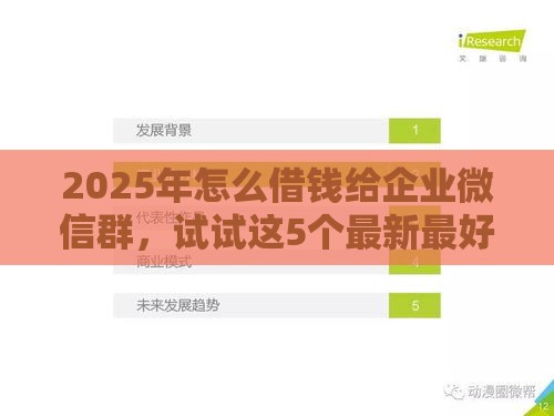 2025年怎么借钱给企业微信群，试试这5个最新最好借钱的网贷平台不看数据