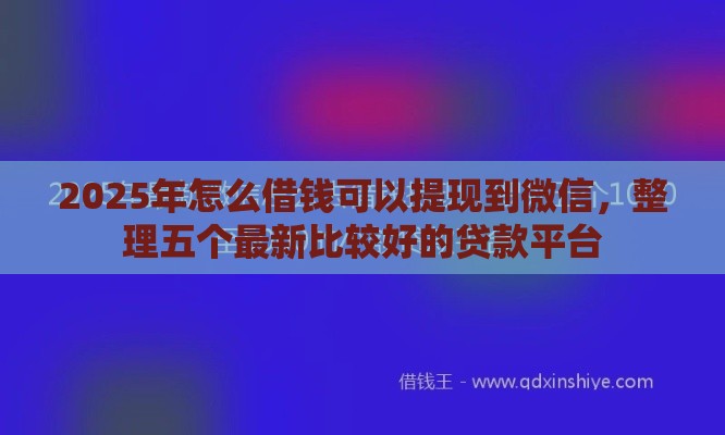 2025年怎么借钱可以提现到微信，整理五个最新比较好的贷款平台