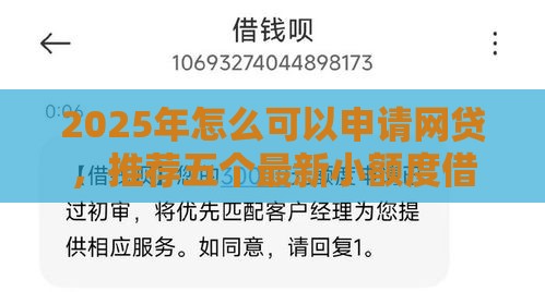 2025年怎么可以申请网贷，推荐五个最新小额度借钱百分百通过的平台