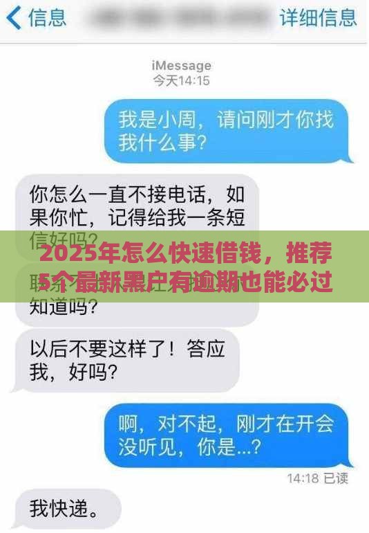 2025年怎么快速借钱，推荐5个最新黑户有逾期也能必过的口子