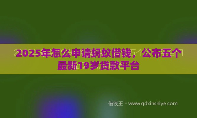 2025年怎么申请蚂蚁借钱，公布五个最新19岁贷款平台