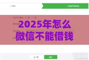 2025年怎么微信不能借钱，公布五个最新容易通过的网贷平台