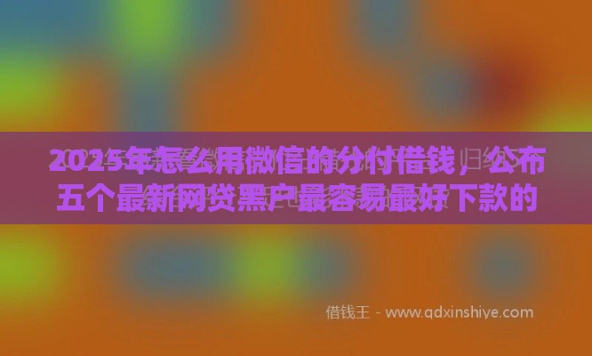 2025年怎么用微信的分付借钱，公布五个最新网贷黑户最容易最好下款的平台