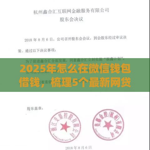 2025年怎么在微信钱包借钱，梳理5个最新网贷平台p2p