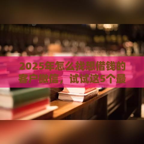 2025年怎么找想借钱的客户微信，试试这5个最新强制放款口子
