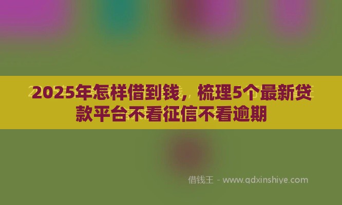 2025年怎样借到钱，梳理5个最新贷款平台不看征信不看逾期
