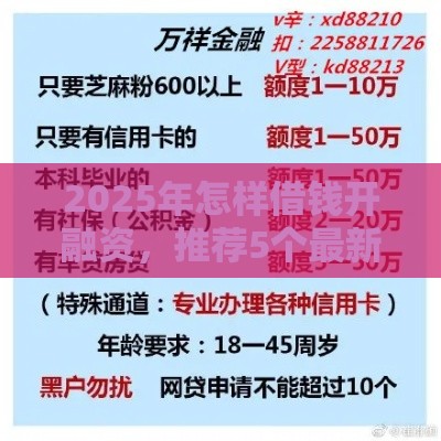 2025年怎样借钱开融资，推荐5个最新老赖可以下款的口子