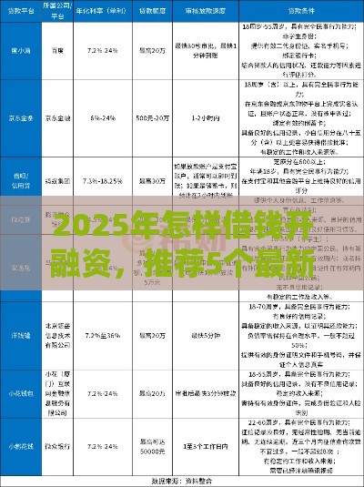2025年怎样借钱开融资，推荐5个最新老赖可以下款的口子