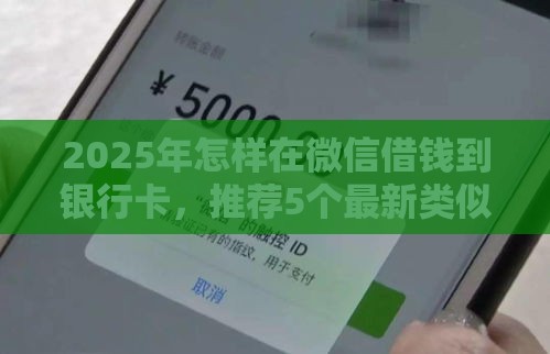 2025年怎样在微信借钱到银行卡，推荐5个最新类似哈罗的借款软件平台