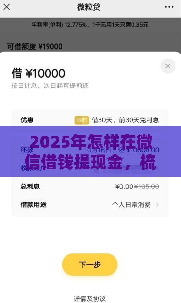 2025年怎样在微信借钱提现金，梳理五个最新贷款最容易通过的平台