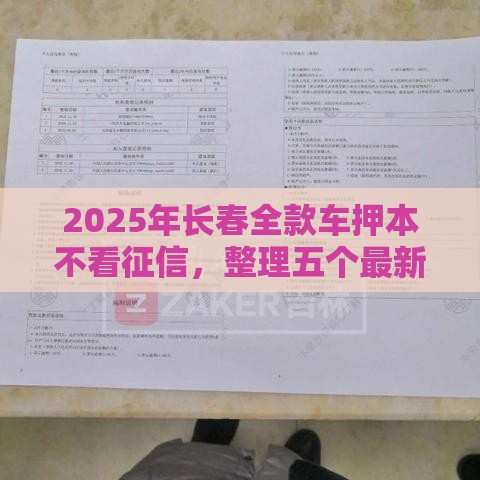2025年长春全款车押本不看征信，整理五个最新不上征信的网贷平台