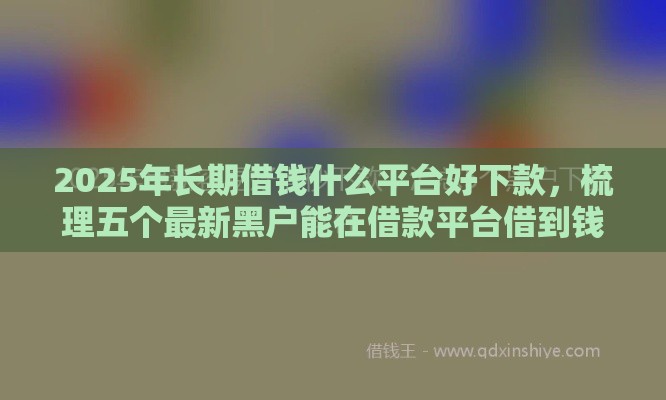 2025年长期借钱什么平台好下款,梳理五个最新黑户能在借款平台借到钱 2025年长期借钱什么平台好下款,梳理五个最新黑户能在借款平台借到钱