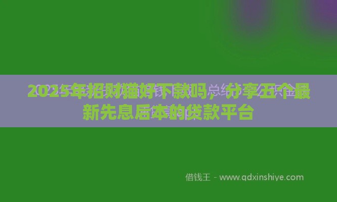 2025年招财猫好下款吗，分享五个最新先息后本的贷款平台