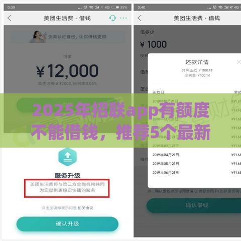 2025年招联app有额度不能借钱，推荐5个最新什么软件借钱最快通过利息低